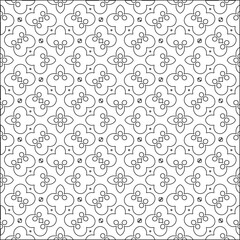 Stylish texture with figures from lines.Abstract geometric black and white pattern for web page, textures, card, poster, fabric, textile. Monochrome graphic repeating design. 