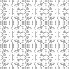 Stylish texture with figures from lines.Abstract geometric black and white pattern for web page, textures, card, poster, fabric, textile. Monochrome graphic repeating design. 