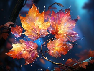 Magical autumn leaves 