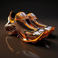 3d rendering of a futuristic neon sports pair of sneakers shoes