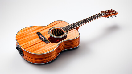 Obraz premium acoustic guitar on white background