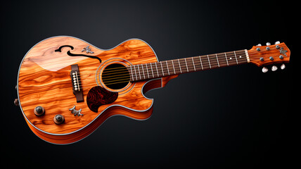 Naklejka premium acoustic guitar on white background