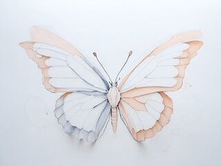 Watercolor animal illustration. Butterfly