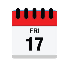 calender icon, 17 friday icon with white background