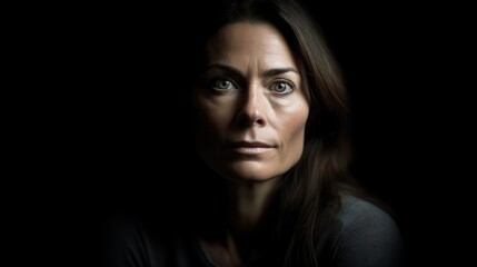 Naklejka premium Therapist listening attentively to her patient on black background.