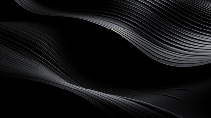 Waves of Wavy Lines Meets Liquid Metal on a Black Canvas, Dark Desert- Generative AI - obrazy, fototapety, plakaty