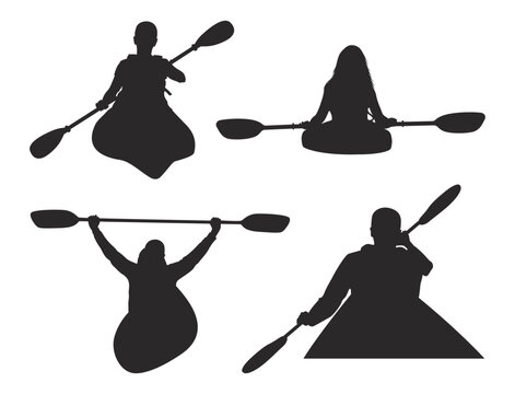 Kayak silhouette, silhouette kayak vector, kayak silhouette clip