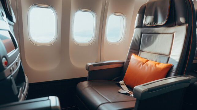 seat business class in the airplane