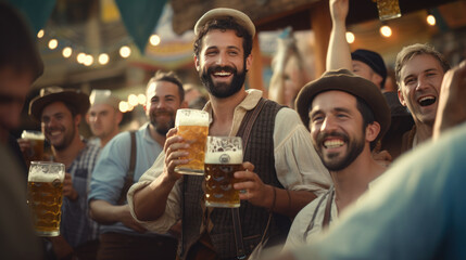 people in Oktoberfest festival