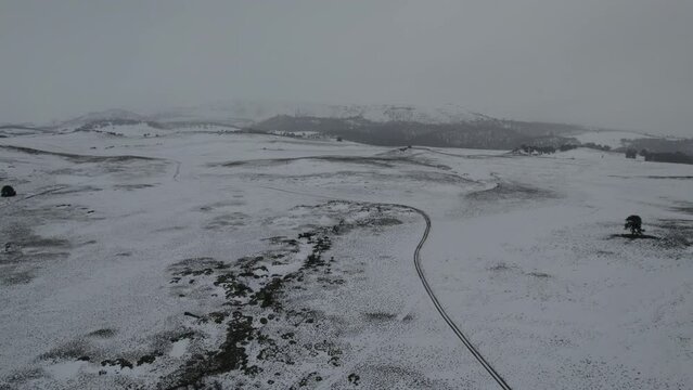 paisaje nevado en la Patagonia Argentina