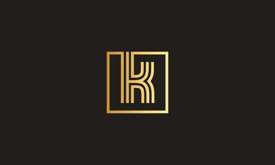 letter k unique creative luxury logo design