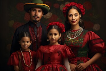 A latin American family posing for a photo during a celebration. Embracing Cultural Diversity
