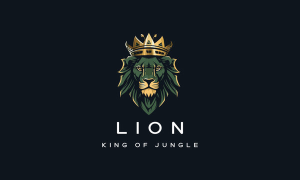 creative unique lion logo design with details