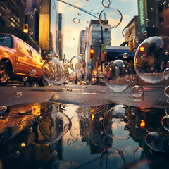 Bubbles in the city.