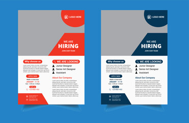 We are hiring flyer design bundle. Job Vacancy Flyer Template or We are hiring flyer template design. Job offer leaflet template. Job vacancy flyer poster template design