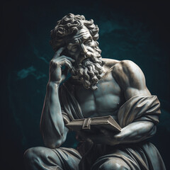 Statue of a philosopher. - obrazy, fototapety, plakaty