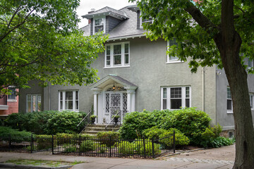 Single-family home exterior view with front yard landscaping, Boston, MA, USA