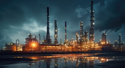 Fototapeta premium petroleum refinery Generative AI