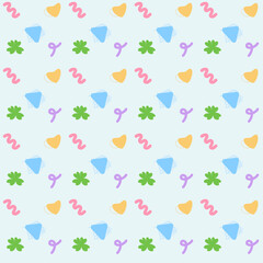 Seamless pattern of cute free form confetti in pastel color background for decoration