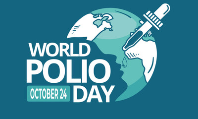 World Polio Day, October 24, banner, card, poster, template. Vector illustration - obrazy, fototapety, plakaty