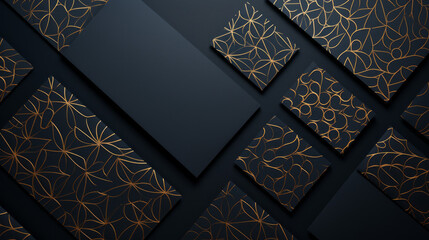 Elegant Gold Foil Patterns on Dark Background for Sophistication