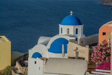 views of the village of Oia in Santorini