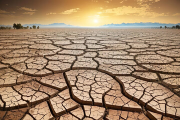 Dry cracked earth. Global warming and climate change concept.