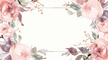 Floral Illustrations wedding invitation empty frame
