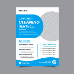 Cleaning Service A4 Flyer Template Design. House cleaning service poster flyer template, Poster brochure design, Flyer, leaflet design. Vector Illustrator EPS 10 version Editable and Print ready.