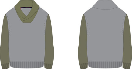 shawl neck sweater artwork illustration