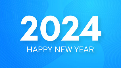 2024 Happy New Year on colorful background