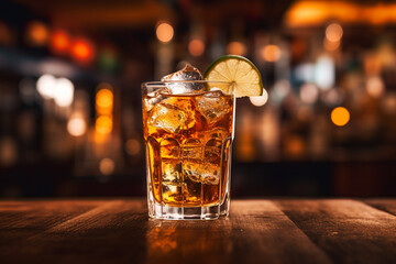 Food photography, editorial photography, close-up of Bushwacker, blurred background. Ai Generated Content.