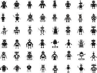 Robot Icon Set Clipart