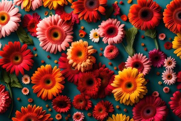 Fototapeta na wymiar Gerberas are beautiful flowers that make a wonderful present for moms on Mother's Day. They are bright and have many different colors.. Creative resource, AI Generated