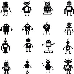 Robot Icon Set Clipart
