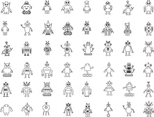 Robot Icon Set Clipart