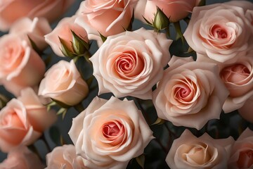 Pretty roses, given as a gift for Mother's Day, shown in pictures that show them close and with a lot of attention to detail.. Creative resource, AI Generated