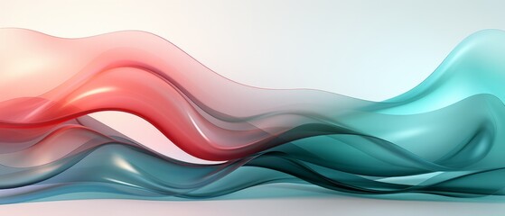 Obraz premium Blue and red satin Abstract Waving Fabric, Generative AI