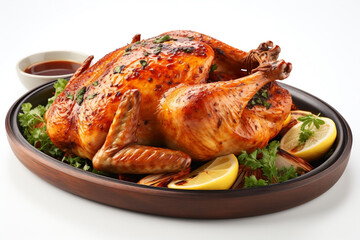 Gourmet Roasted Chicken on Blank Canvas - Deliciously Irresistible Whole Chicken