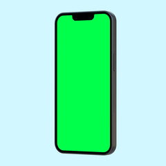 smartphone with green screen isolated for mobile apps mockup