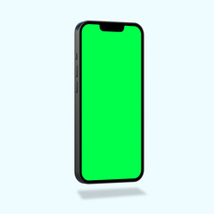 smartphone with green screen isolated for mobile apps mockup