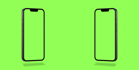 smartphone with green screen isolated for mobile apps mockup