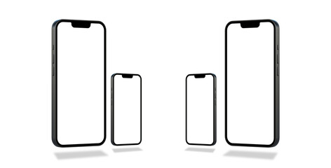 smartphone with green screen isolated for mobile apps mockup