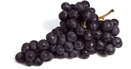 Black Muscat Grape, vitis vinifera, Fruit against White Background.