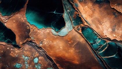 Abstract oxidized copper natural stone marble texture,  luxury background	

