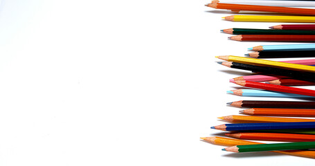 Color Pencils against White Background