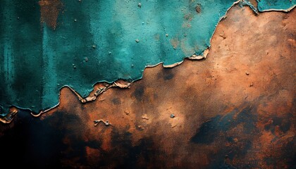 Abstract oxidized copper natural stone wall texture,  luxury closeup  background	
