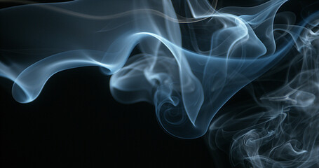 Fototapeta premium Smoke of Cigarette rising against Black Background