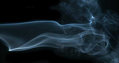 Fototapeta premium Smoke of Cigarette rising against Black Background