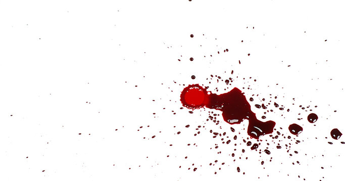 Blood Dripping against White Background